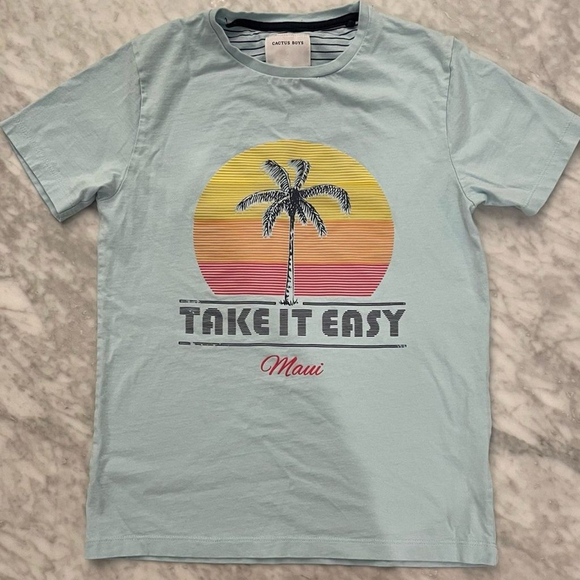 Cactus Boys Take it Easy Maui Cotton T-shirt Size 9/10 - Picture 6 of 7
